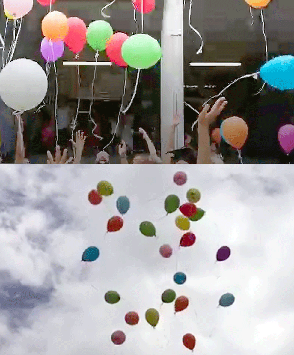 Cento palloncini colorano i cieli di Corsico