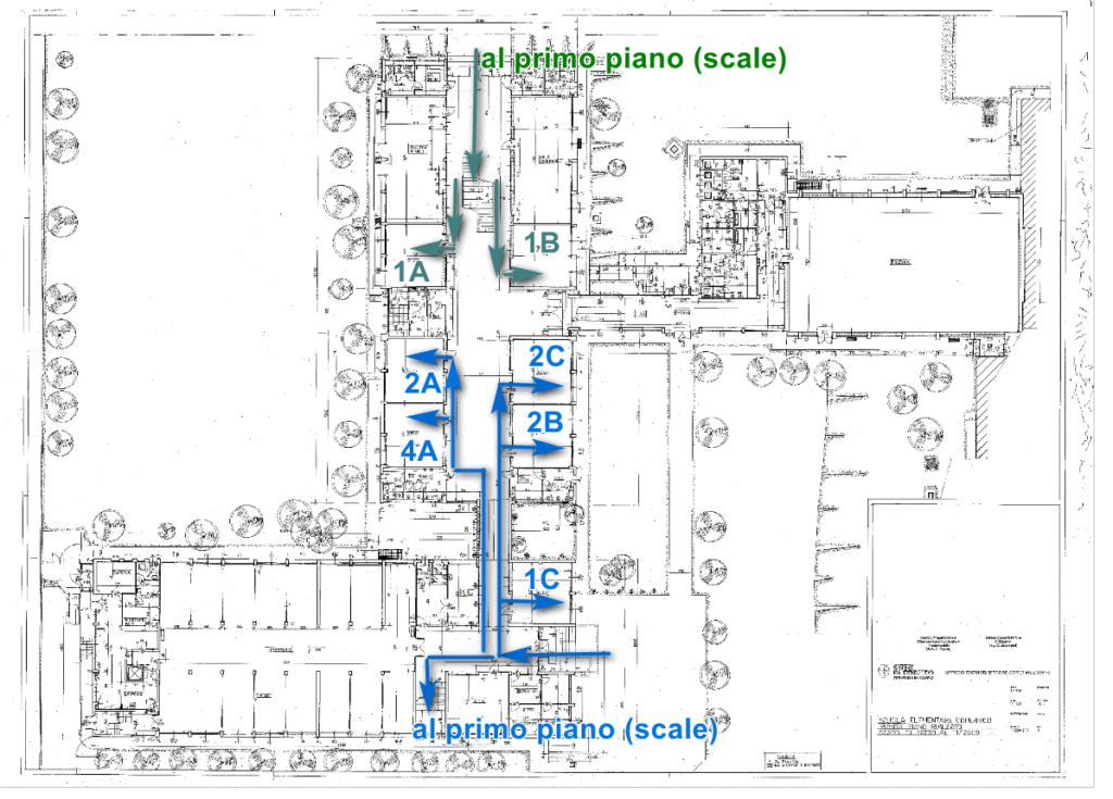 Piantina aule Copernico, piano rialzato