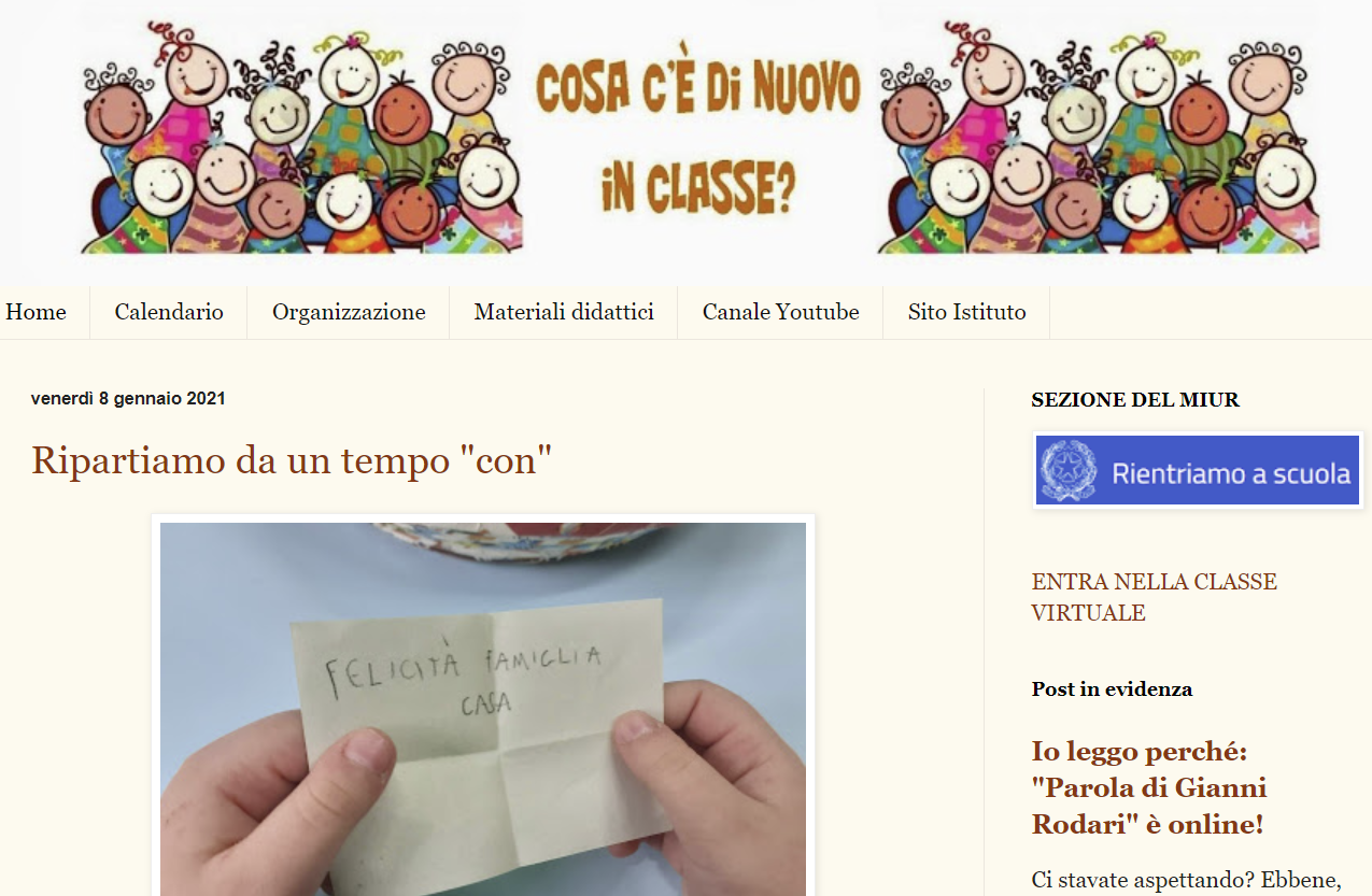 Home page del blog di maestra Enrica, link al blog